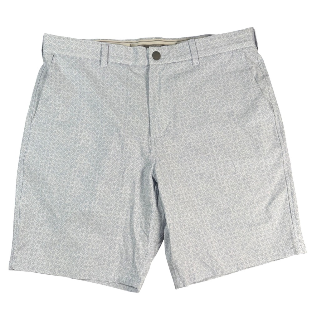 Johnnie-O Prep-Formance Shorts Mens 35 Blue Geometric Diamond Golf Casual